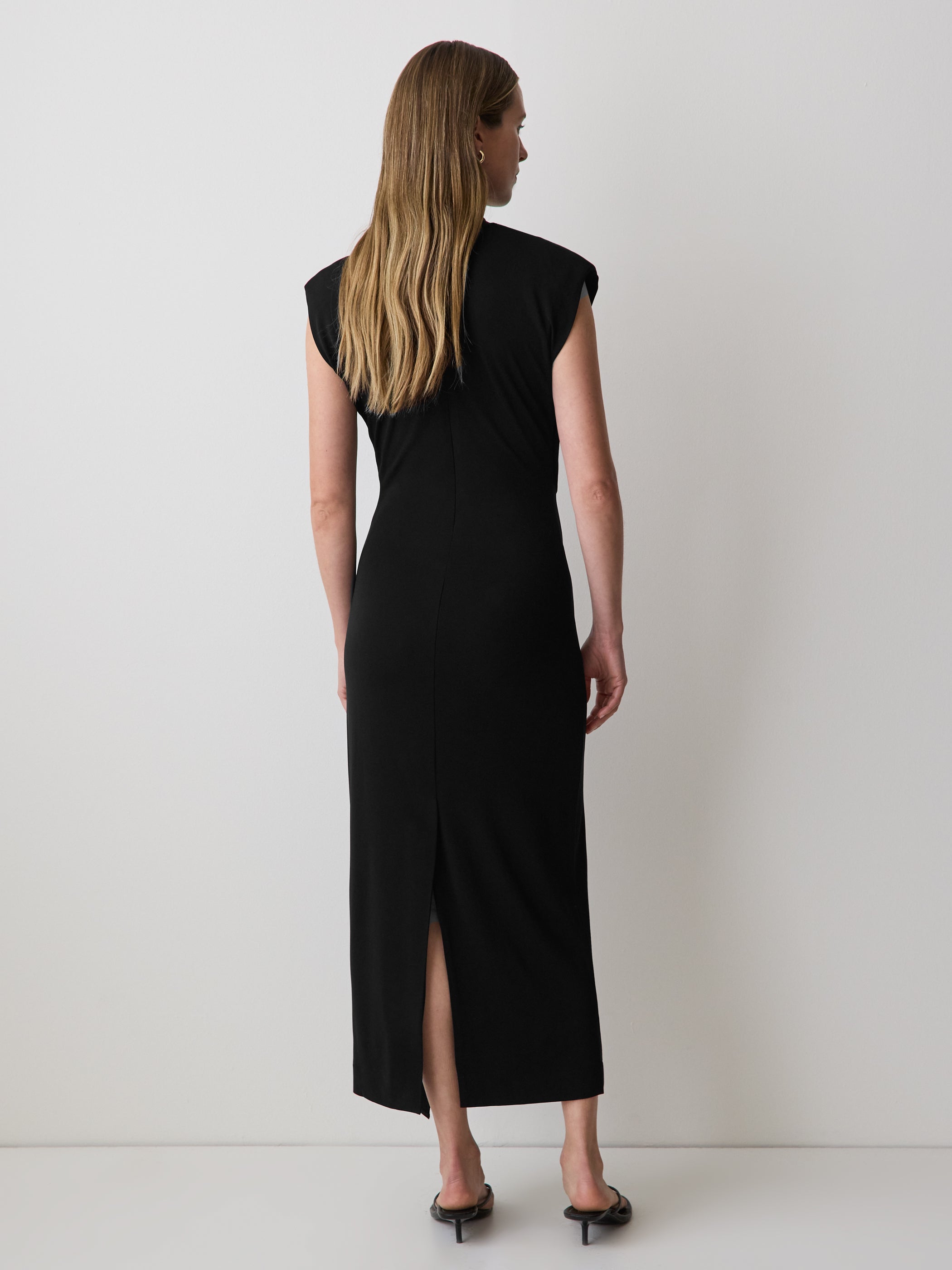 Draped Midi Cocktail Dress with Cascade rw&co Exclusive Sale Price