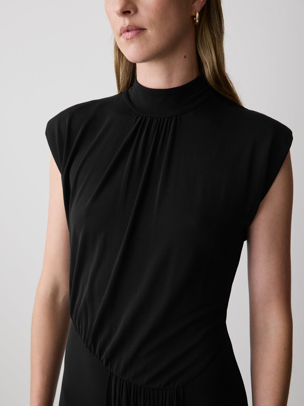 Draped Midi Cocktail Dress with Cascade rw&co Exclusive Sale Price